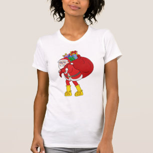 Tomte iförd stora gula stövlar t shirt