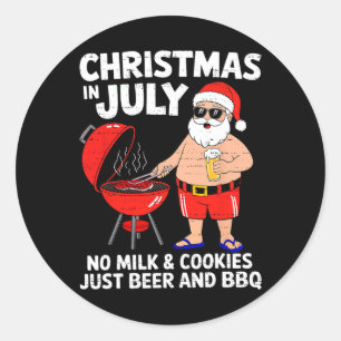 Tomte Inga Mjölkcookies Bara Bbq Rolig Jul I Runt Klistermärke