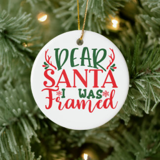 Tomte jag blev inramad - Personlig jul Julgransprydnad Keramik