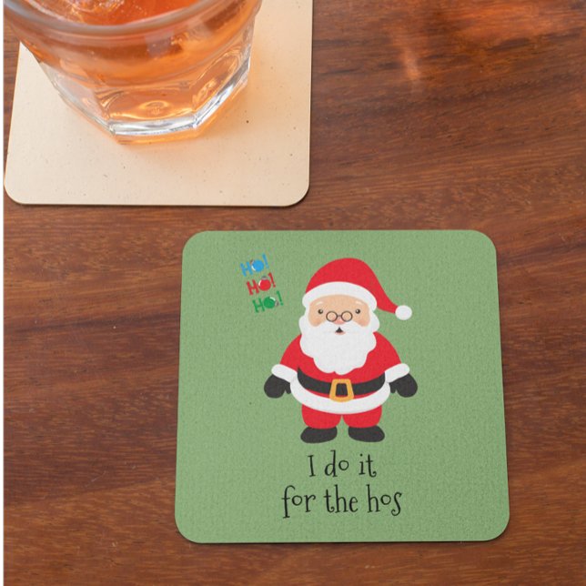 Tomte Jag Gör Det För Brudar Jul Underlägg Papper Kvadrat (Skapare uppladdad)