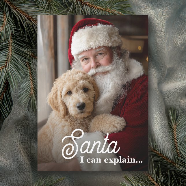 Tomte Jag Kan Förklara Rolig Husdjur Jul Foto Julkort (Skapare uppladdad)