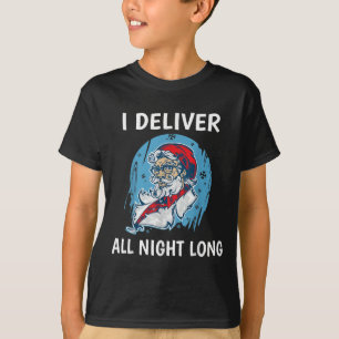 Tomte jag levererar hela natten lång rolig tomte r t shirt