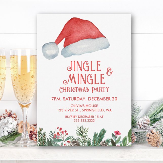 Tomte Jingle & Mingle Kul Kompisar Julfest Inbjudningar (Skapare uppladdad)
