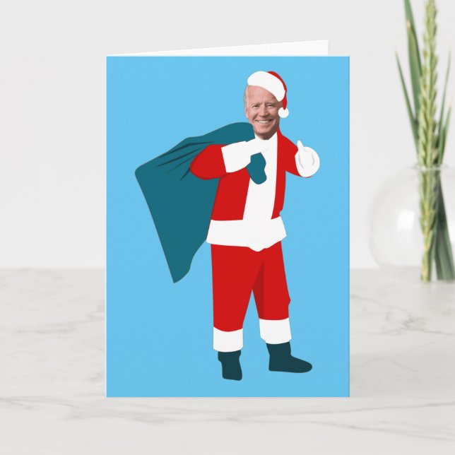 tomte joe biden blå jul inbjudan (Framsida)