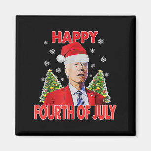 Tomte Joe Biden Glad 4:e Juli Rolig God Jul Magnet
