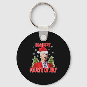 Tomte Joe Biden Glad 4:e Juli Rolig God Jul Nyckelring