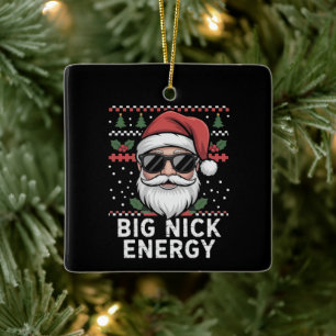 Tomte jul Big Nick Energifest Roligt Julgransprydnad Keramik