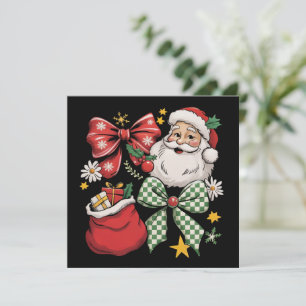 Tomte Jul Coquette Vintage Preppy Retro Jul Julkort