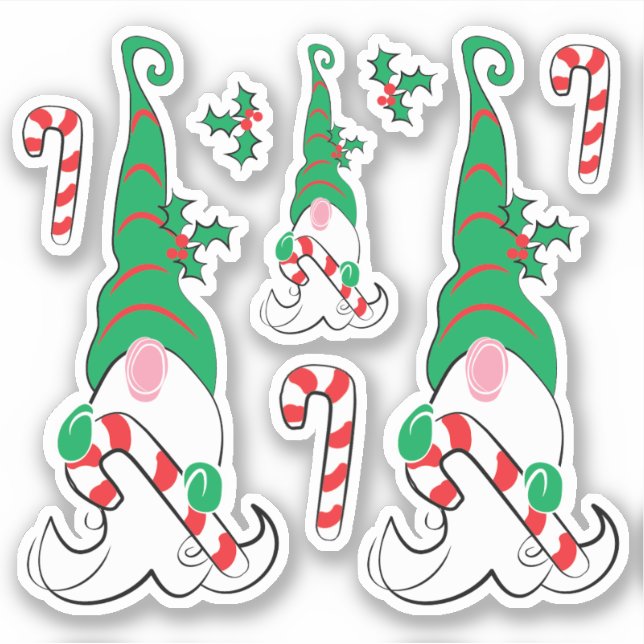 Tomte jul firande  klistermärken (Framsida)