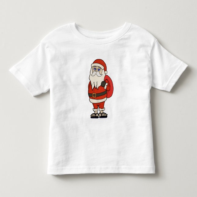 Tomte jul flip flops t shirt (Framsida)