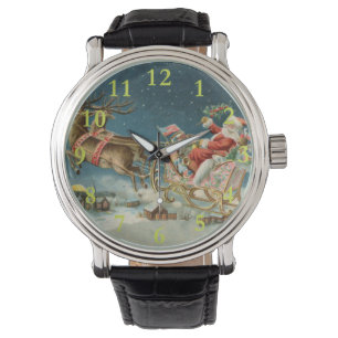 Tomte jul gammal släde renar armbandsur