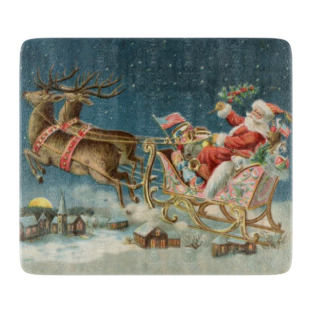 Tomte jul gammal vagn renar (Framsidan)