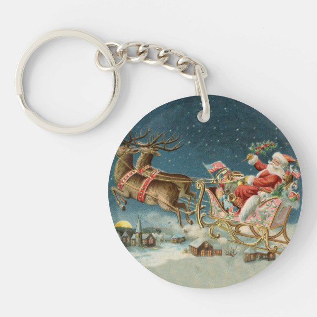 Tomte jul gammal vagn renar (Framsidan)