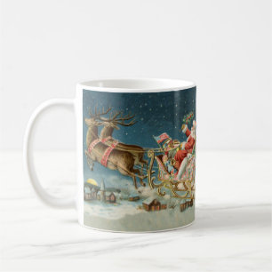 Tomte jul gammal vagn renar kaffemugg
