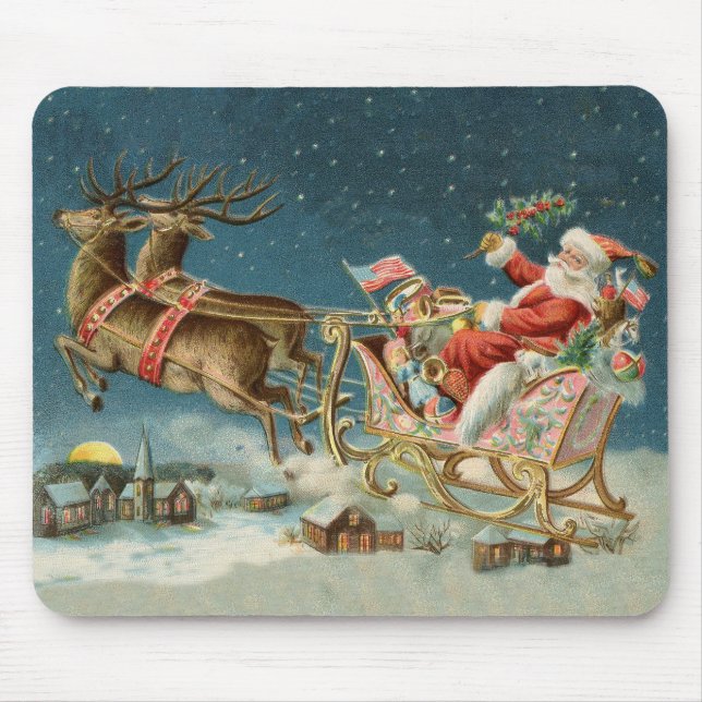 Tomte jul gammal vagn renar musmatta (Framsidan)