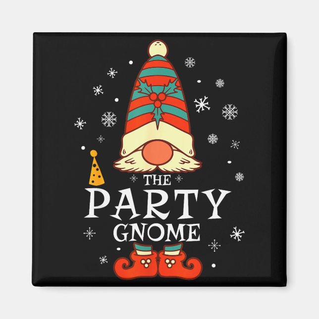 Tomte jul grupp familj matchande jul H Magnet (Framsidan)