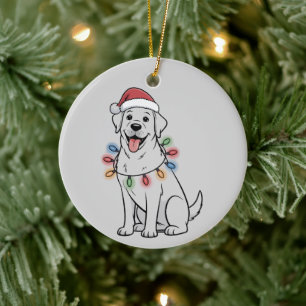 Tomte jul hundälskare Labrador Retriever mamma Julgransprydnad Keramik