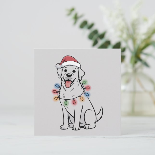 Tomte jul hundälskare Labrador Retriever mamma Julkort (Stående Fram)
