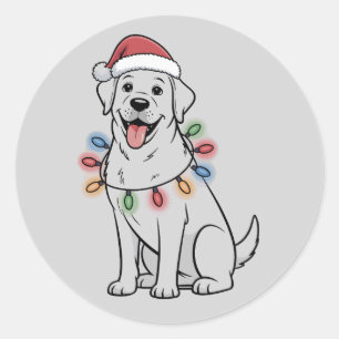 Tomte jul hundälskare Labrador Retriever mamma Runt Klistermärke