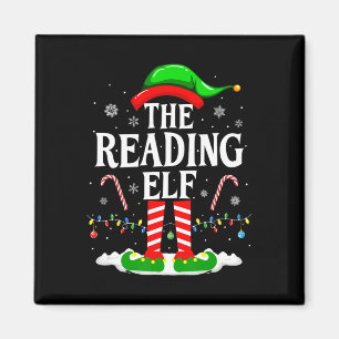 Tomte jul läsning Rolig bok älskare jul Böcker Magnet