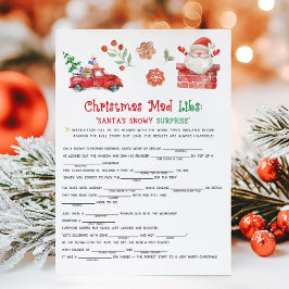 Tomte jul Mad Libs-lek Julkort