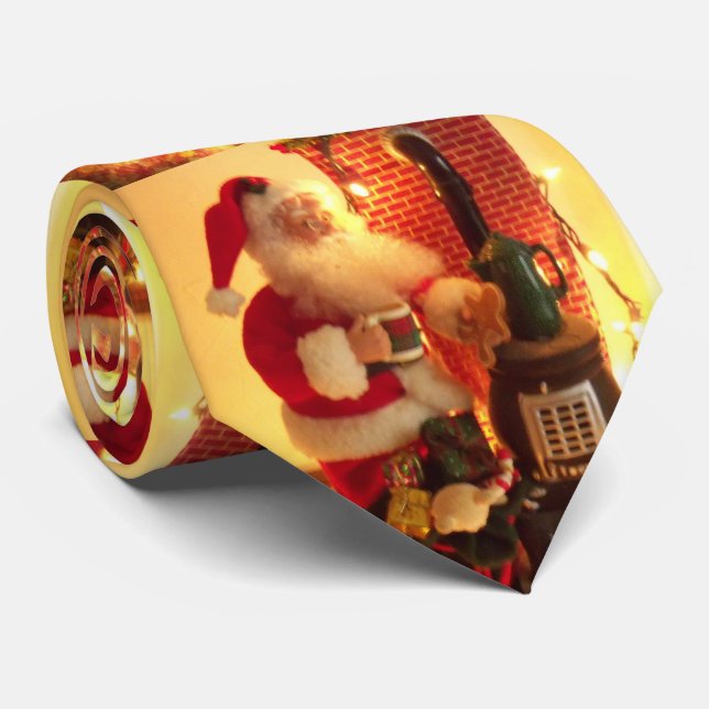 Tomte jul mäns slips (Rullad)