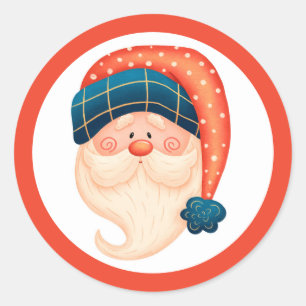 Tomte jul rund sticker runt klistermärke