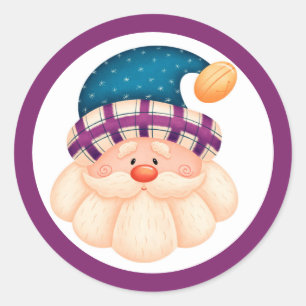 Tomte jul rund sticker runt klistermärke