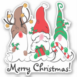 Tomte Jul Santa Elf Ren Festive Xmas Klistermärken