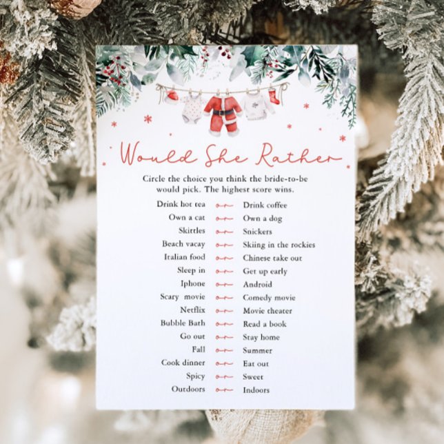 Tomte jul skulle hon hellre baby shower spel inbjudningar (Skapare uppladdad)
