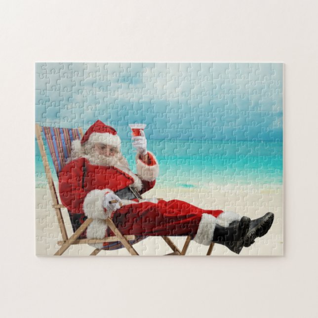 Tomte Jul Sommar Pussel (Horisontell)