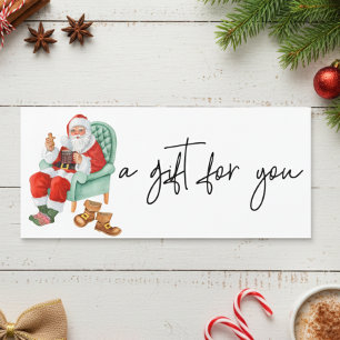 Tomte jul vattenfärg presentkort