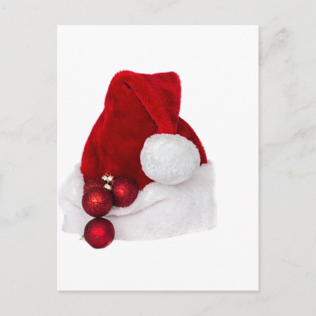 Tomte Jul Vinter Hatt Strumpa Röd Helg Vykort (Framsida)