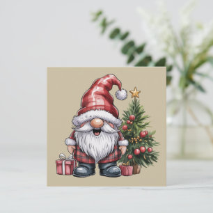 Tomte jul Vinter Säsong Tomte Älskare Högtid Julkort
