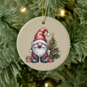 Tomte jul vintersäsongen Tomtar Älskare Högtid Julgransprydnad Keramik
