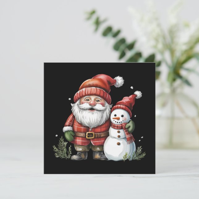 Tomte jul vintersäsongen Tomtar Älskare Högtid Julkort (Stående Fram)