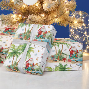 Tomte julafton fiske på sommaren presentpapper