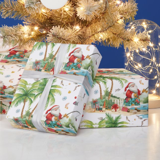 Tomte julafton fiske på sommaren presentpapper (Helgdagar)