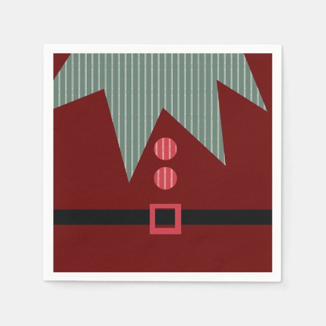 Tomte juldräkt julfest  pappersservett (Framsidan)
