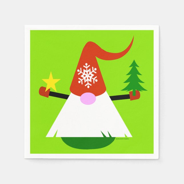 Tomte Julfest  Pappersservett (Framsidan)