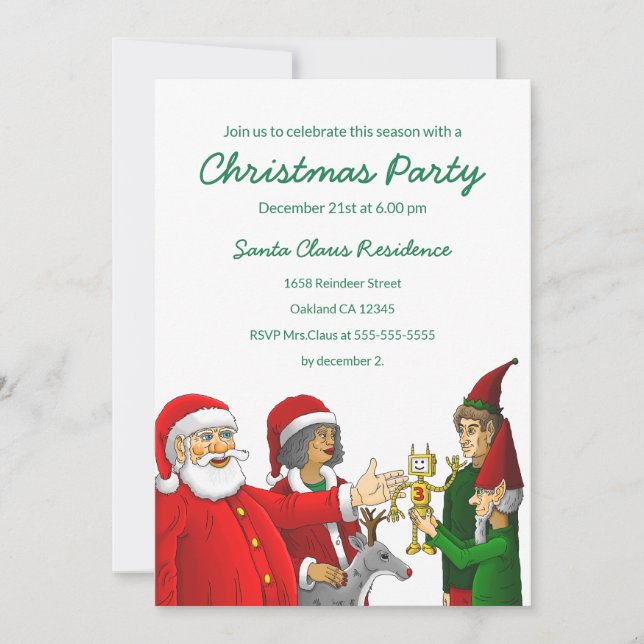 Tomte julfestinladan inbjudningar (Framsida)