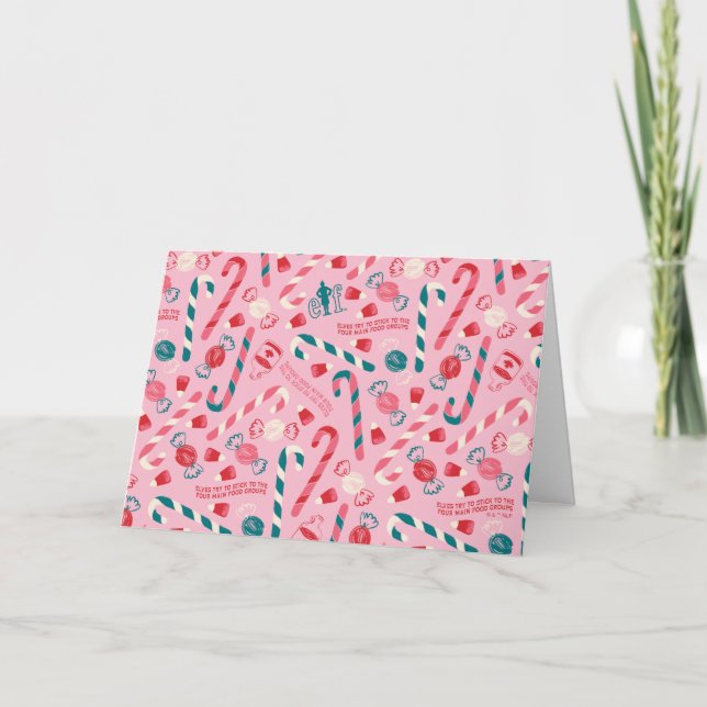 Tomte-julgodis-mönster Helgkort (Framsida)