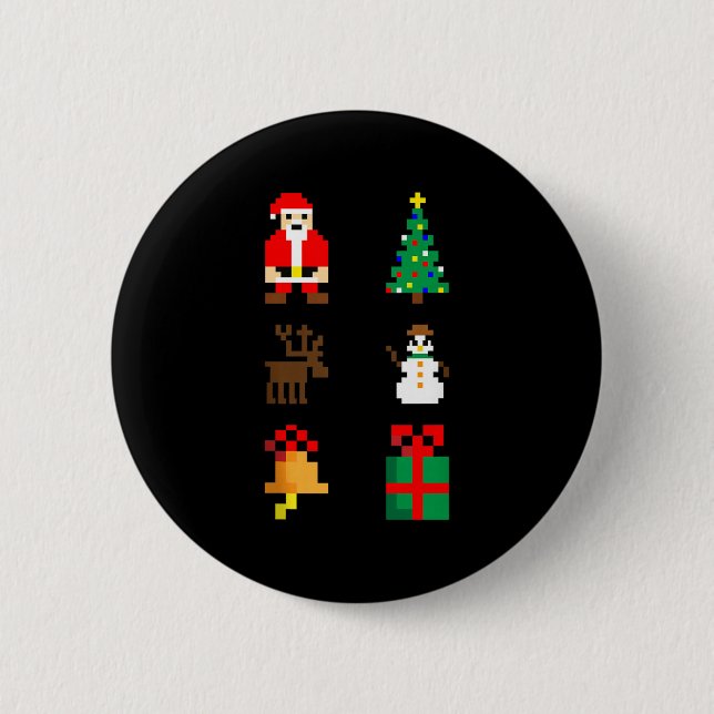 Tomte Julgran Ren Snöman Bjällra Present Jul X Knapp (Framsida)