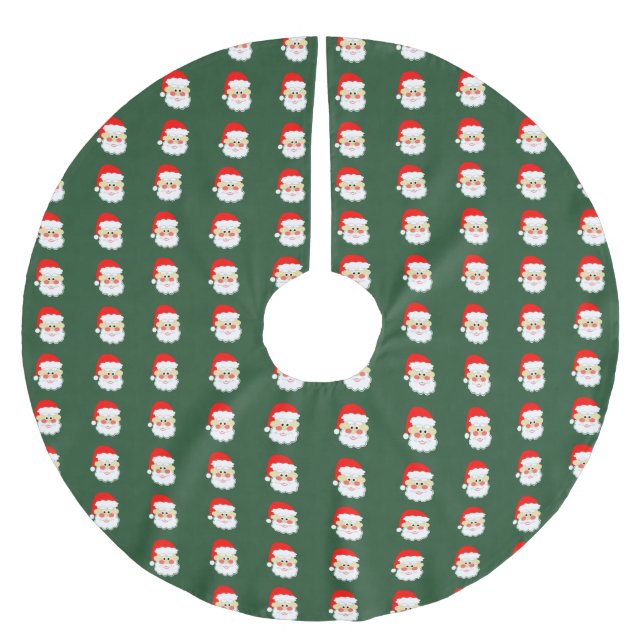 tomte julgran röda gröna trädskört julgransmatta borstad polyester (Framsidan)