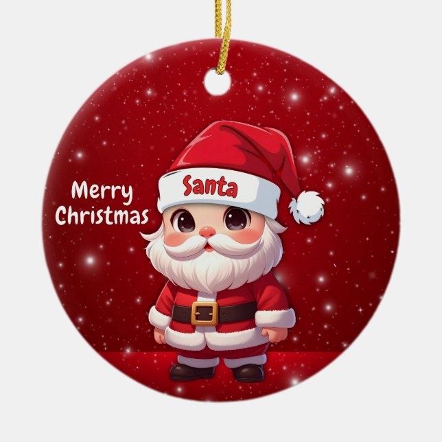 Tomte 🎅🎄 julgransprydnad keramik (Framsidan)