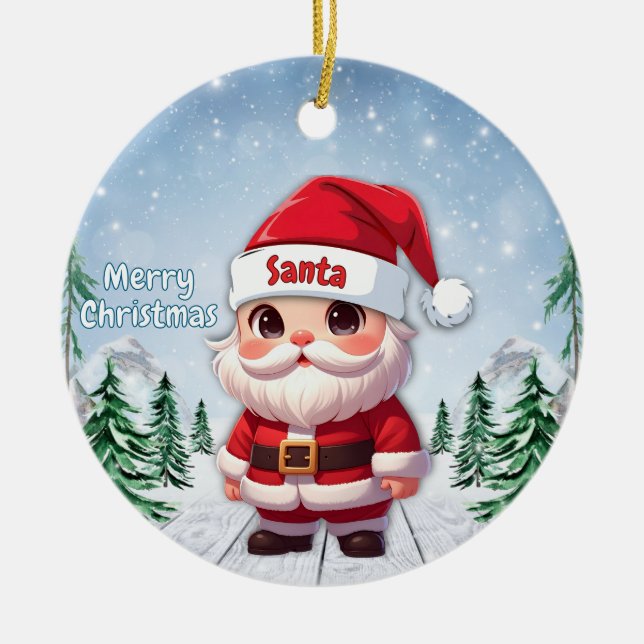 Tomte 🎅🎄 julgransprydnad keramik (Framsidan)