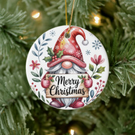 Tomte julhälsningar God Jul Ornament