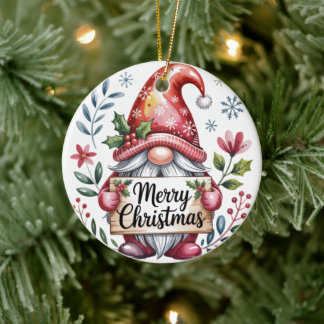 Tomte julhälsningar God Jul Ornament