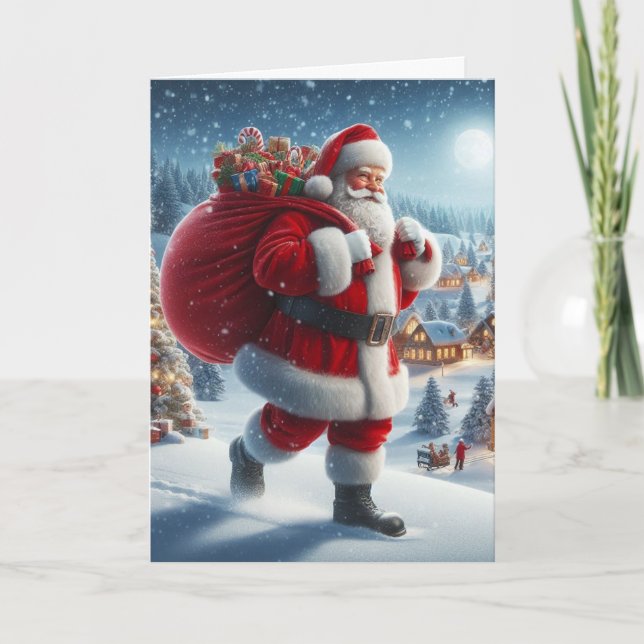 Tomte Julhälsningskort Helgkort (Framsida)