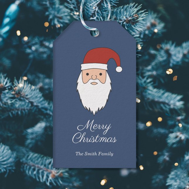Tomte julklappsetikett presentetikett (Santa Claus Christmas Gift Tag)